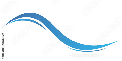 This image features flowing, stylized blue waves against a white background, modern vector.