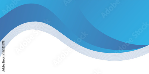 This image features flowing, stylized blue waves against a white background, modern vector.
