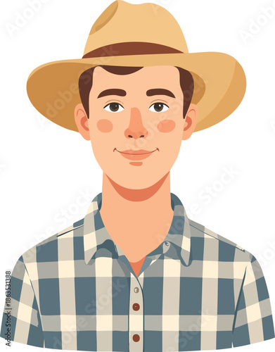 Handsome man wearing a cowboy hat and black shirt with a calm and confident expression