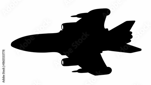 Silhouette of a fighter jet in mid ascent flight
