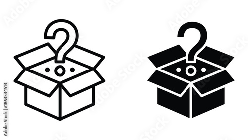 Mystery box with question mark emerging from it