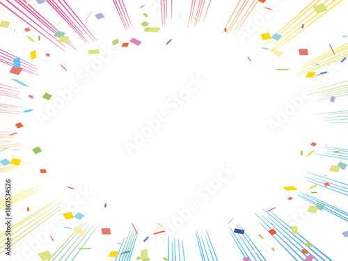 集中線, 漫画, 黄色, 光, 効果線, レーヨン, イラスト, サマータイム, 紙吹雪