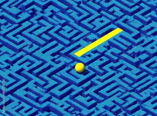 Abstract maze with a solution