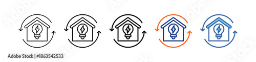 Energy Saving Different Set Vector Icon