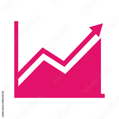 Pink Growth Chart Icon