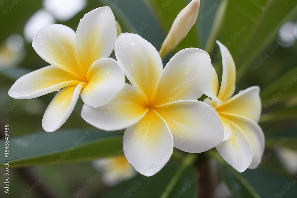 Naklejka premium Dok Champa Flower Close-Up with Soft Natural Light