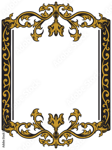 Decorative Edging With Elaborate Gold Top And Bottom Headers