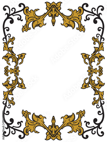 Golden Filigree Border With Symmetrical Layout