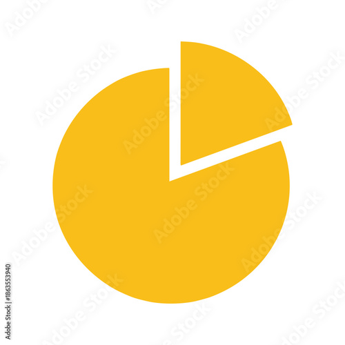 Yellow Pie Chart Vector Illustration