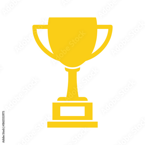 Yellow Trophy Cup Vector Illustration