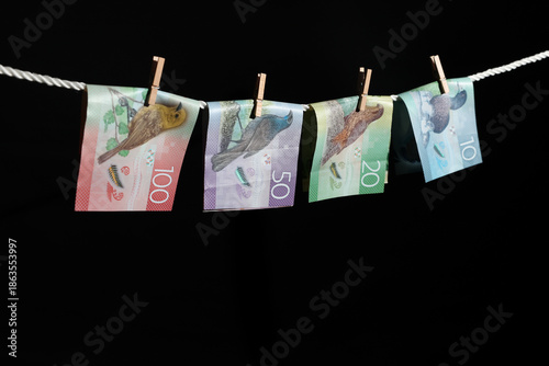 Concept for Money Laundering New Zealand Dollars
