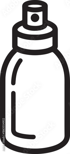 Spray Bottle Line Art, Coloring Book Page Line Art Drawing, Vector and Illustration