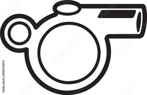 Whistle Line Art, Coloring Book Page Line Art Drawing, Vector and Illustration