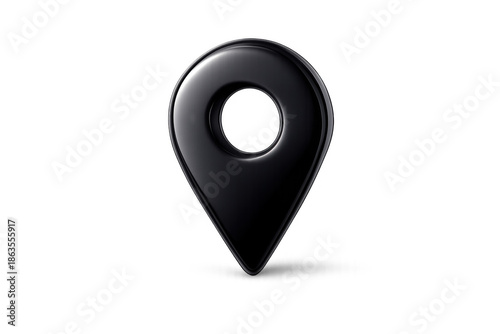 Free Download Black glossy 3d map pin location marker icon, navigating, finding destination, point of interest, transparent background - GFXLoad