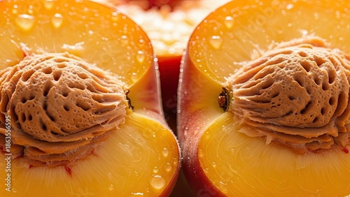 Closeup of sliced ackee fruit halves.