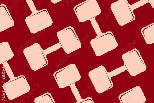 Pink Dumbbell Seamless Pattern Background for Gym Sportswear Textile