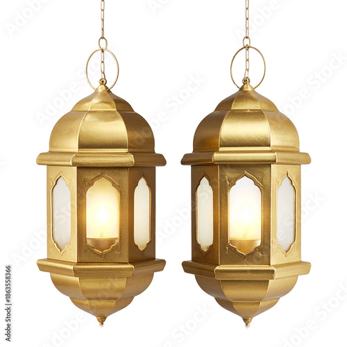  Minimal Eid Mubarak Greeting with Hanging Golden Lanterns