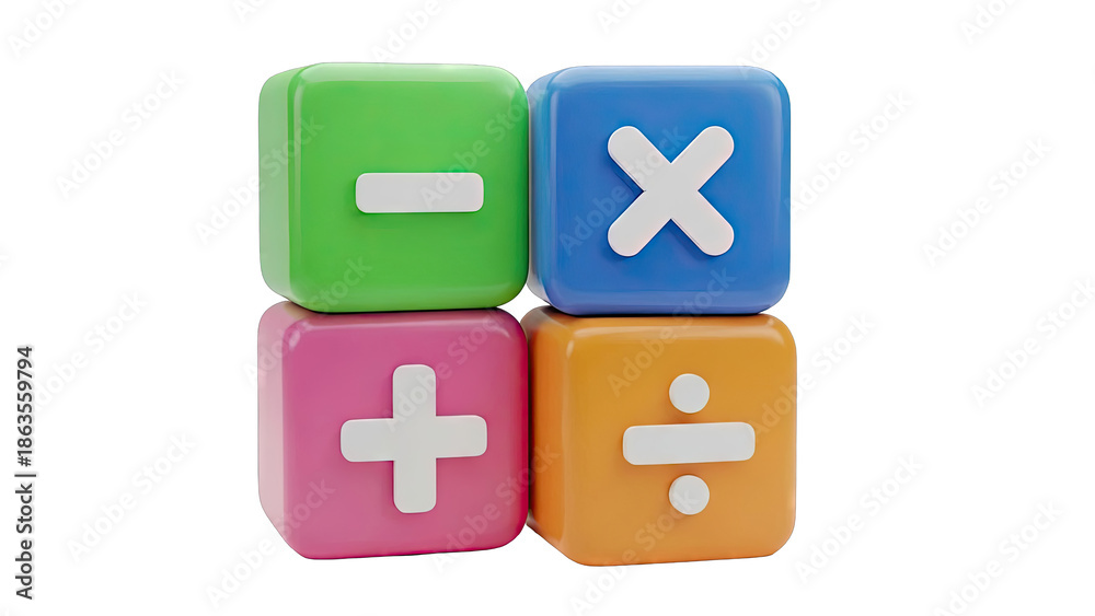 Fototapeta premium Math Operations Blocks