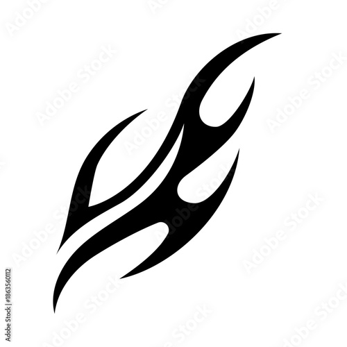 Neo Tribal Sigil Flame Blade Motif