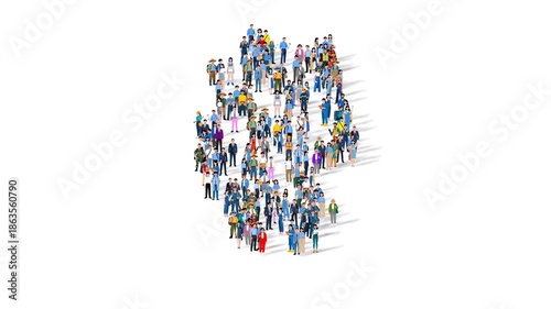 Germany Nation Population Diversity Country Map Shape Animation