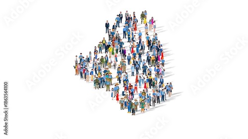 Algeria Nation Population Diversity Country Map Shape Animation