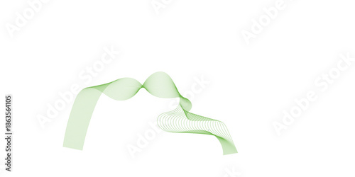 Vector illustration of a green eco ribbon shaped like a leaf symbol isolated on a white background for nature and recycling concept decoration