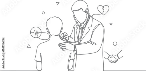 Doctor checking patient's heart rate