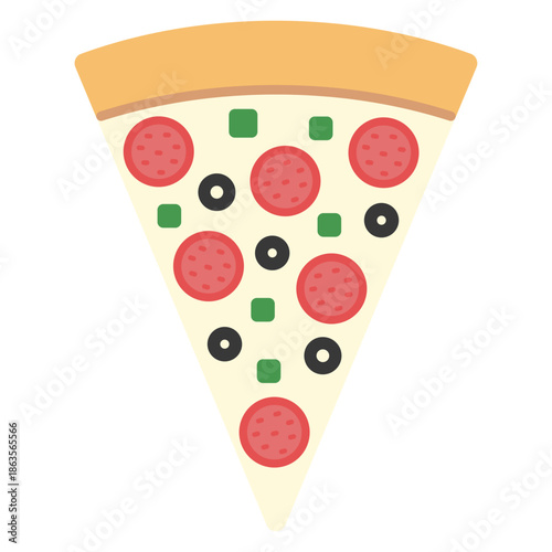콤비네이션 피자 조각 일러스트