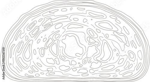 Detailed line drawing of a bread loaf