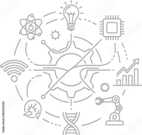 Wallpaper Mural Innovation and technology concepts in human head Torontodigital.ca