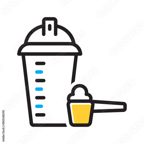 Vector multi color icon for Protein shake
