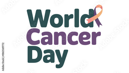 World Cancer Day: A visually impactful design for World Cancer Day, featuring the message, a symbolic ribbon, and the theme of awareness.