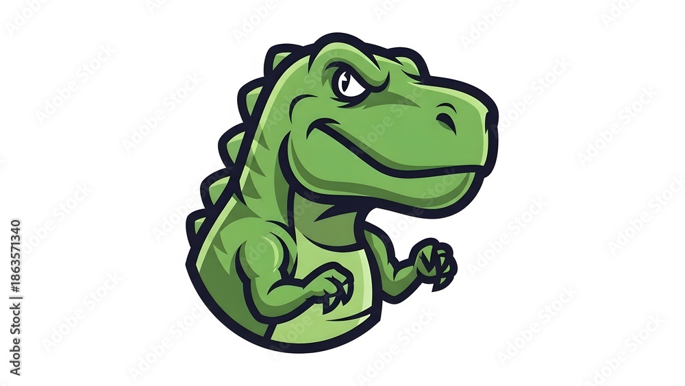 Obraz premium Dinosaur Mascot Logo Vector, Modern Flat Style