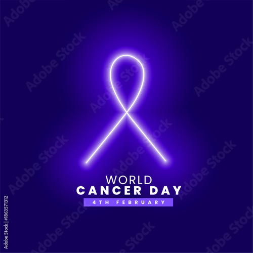 elegant world cancer day background with vibrant purple ribbon