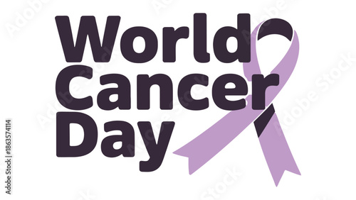 World Cancer Day: A graphic design dedicated to raising awareness for World Cancer Day, showcasing a ribbon
