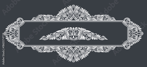 vintage frame with ornate design on a black background