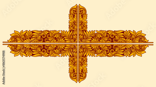 Vintage floral corner ornament for decoration 