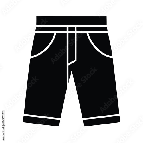 Bermuda Shorts With Cuffed Hem Vector Illustration