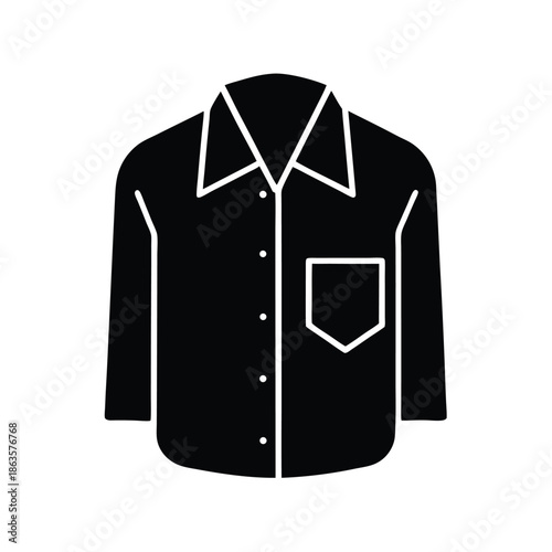 Button Up Shirt With Chest Pocket Vector Illustration