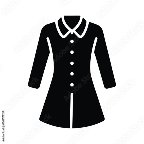 Longline Blouse With Button Front Vector Illustration