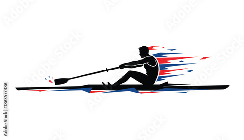 Kayaker Paddling Fast on Water Sports