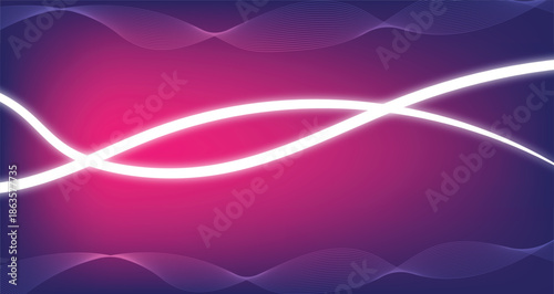 Neon light infinit loop on purple gradient background