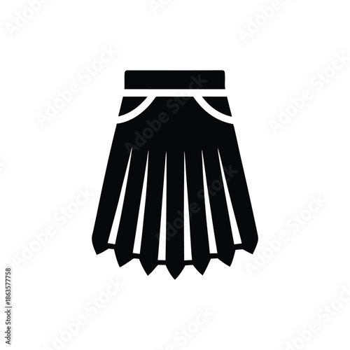 Wool Wrap Skirt With Fringe Detail Vector Illustration