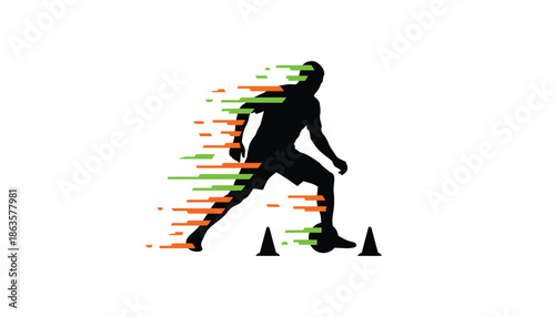 Soccer Player Running Fast with Motion Blur Effect