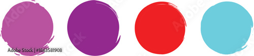 Grunge Paint Circle Stickers Set, Abstract Colorful Sale Badges