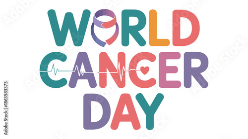 World Cancer Day: A vibrant graphic highlighting World Cancer Day, representing hope, awareness, and the fight against this disease.