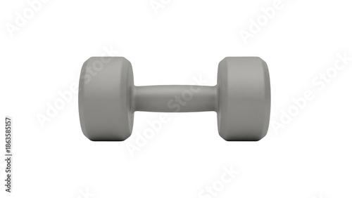 Gray Dumbbell for Fitness and Strength Training on Black Background