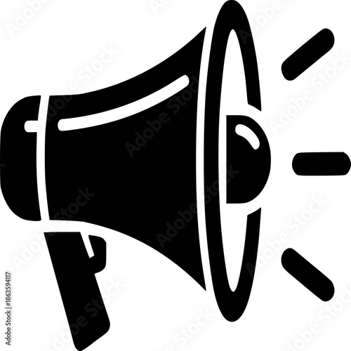 Megaphone vector icon illustration design symbol cartoon object black pen