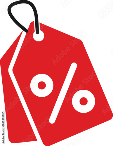 Discount percent tag icon.Shopping tag, discount coupon, label with percentage symbol, low price.Promotion price tag icon collection.