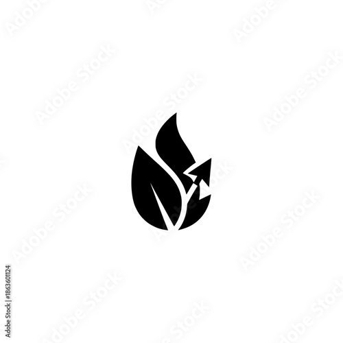 Eco Energy Fire and Leaf Hybrid Symbol